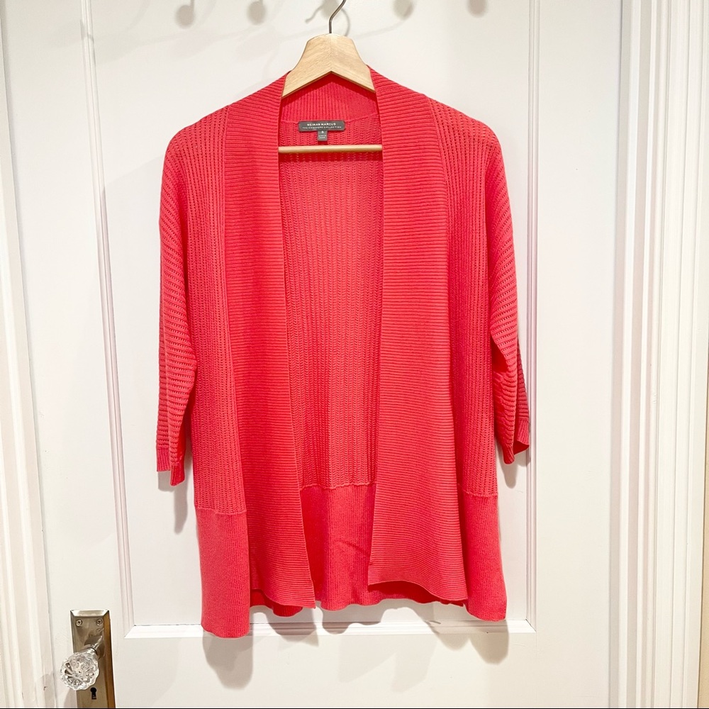 Neiman Marcus Cashmere Collection Pink Cardigan S